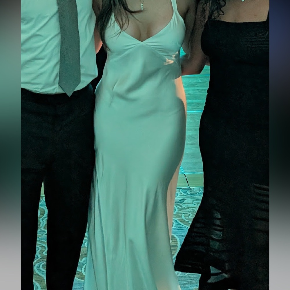 Show Me Your MuMu White Satin Maxi Dress